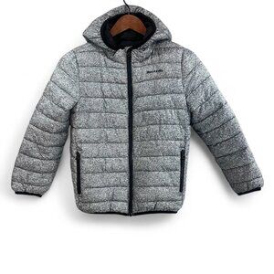 Roots Puffer Jacket Kids Boys Size Medium 7-8 Years Full Zip Coat Gray